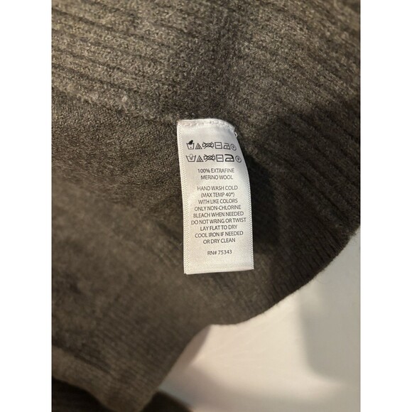 Cynthia Rowley Large Vest 100% Extra Fine Merino Wool Shawl Collar Ribbed Knit - Picture 5 of 5